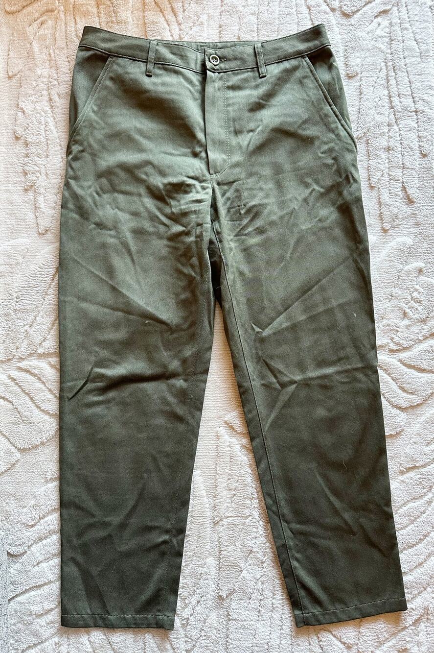 ICEBREAKER Men's 32 Pants Trousers Green Wool Cotton Blend Casual Flat Front EUC